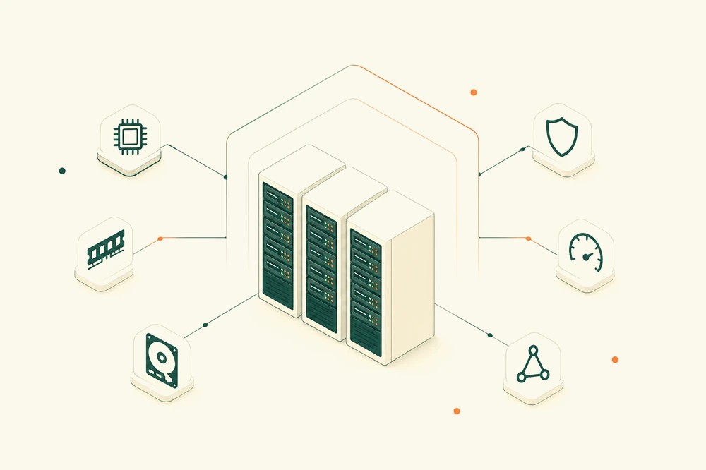 Dedicated infrastructure server rack illustration
